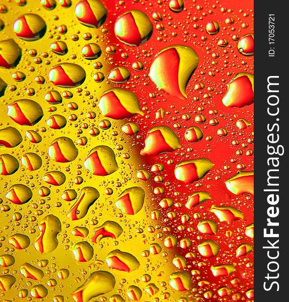 Background of bright yellow droplets. Background of bright yellow droplets