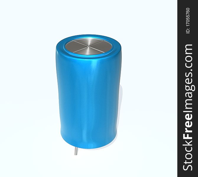 A electrolytic capacitors isolated over white background