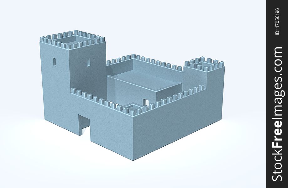 A castle isolated in white background