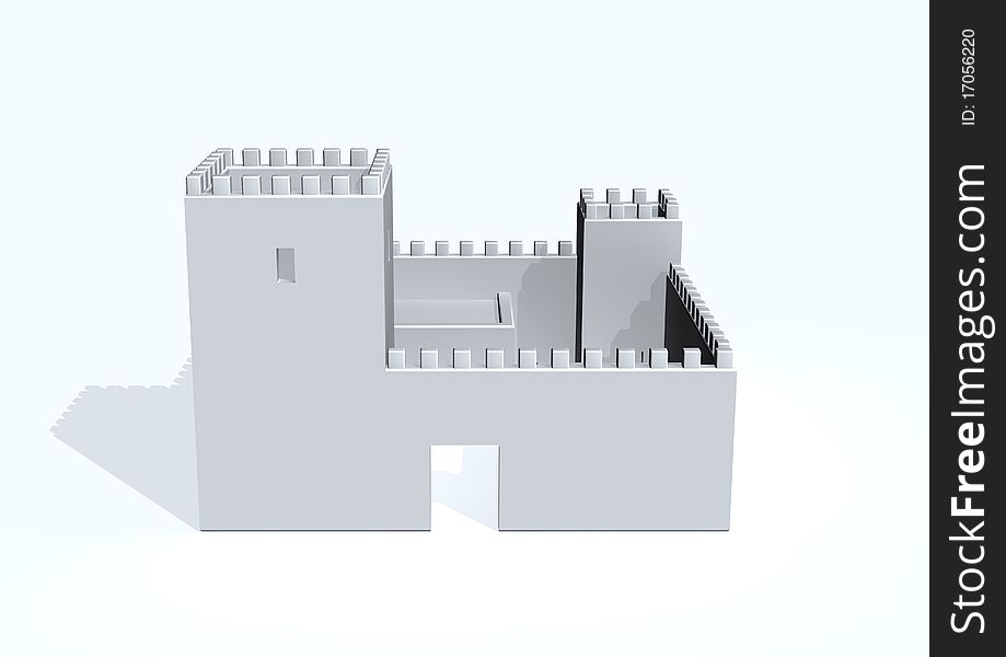 A castle isolated in white background