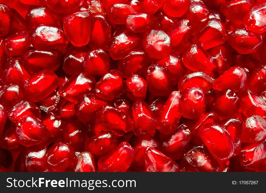 Macro of peeled ripe seeds pomegranate. Macro of peeled ripe seeds pomegranate