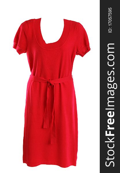 Red Feminine Knitted Gown