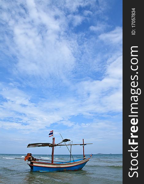 Native Thai style boat in sea. Native Thai style boat in sea