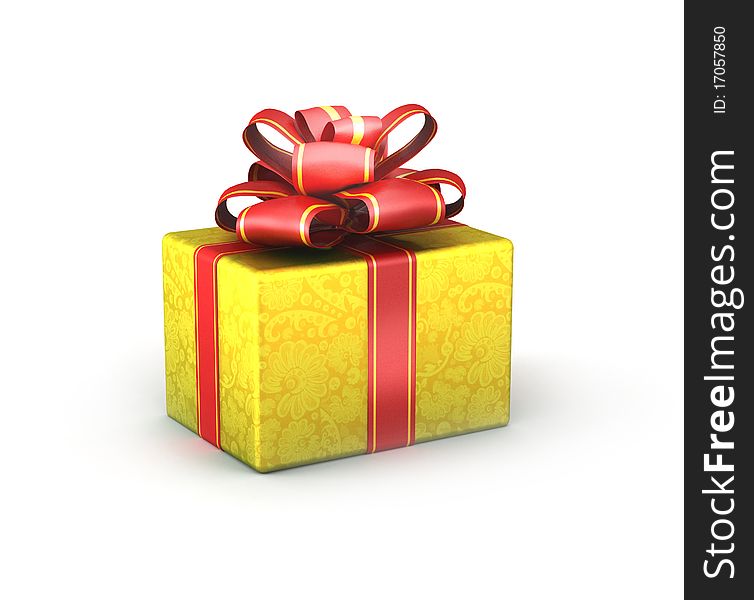 Gift isolated on white background. 3d render