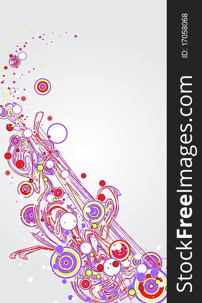 Abstract vector multicolor background with circle and wave. Abstract vector multicolor background with circle and wave