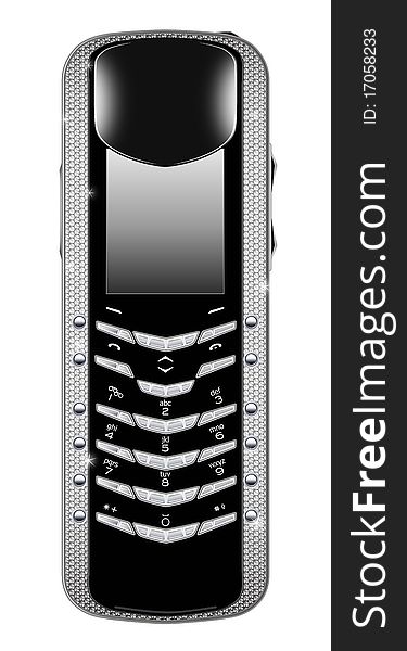 Vector mobile phone with diamonds. Vector mobile phone with diamonds