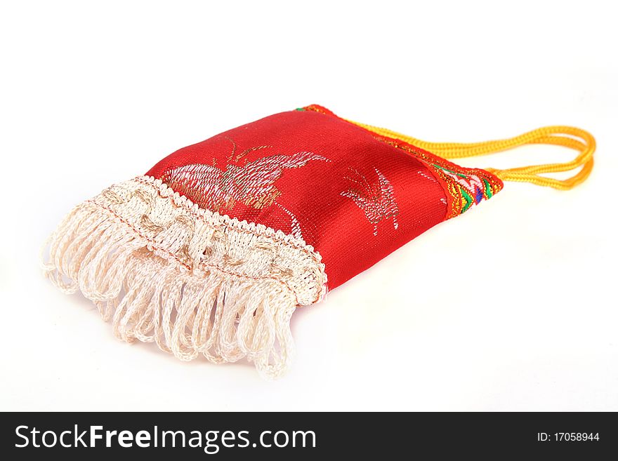 Close up Traditional Chinese sachet isolated on white background. Close up Traditional Chinese sachet isolated on white background