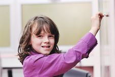 Happy Child  In Schoold Have Fun And Learning Stock Images