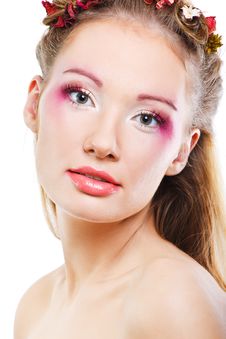 Glamour Woman With Modern Curly Hairstyle And Brig Royalty Free Stock Image Glamour Woman With Modern Curly Hairstyle And Brig Royalty Free Stock Image