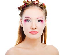 Glamour Woman With Modern Curly Hairstyle And Brig Stock Image Glamour Woman With Modern Curly Hairstyle And Brig Stock Image