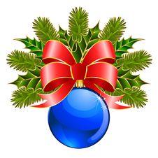 Christmas Ball With Bow Stock Photos Christmas Ball With Bow Stock Photos