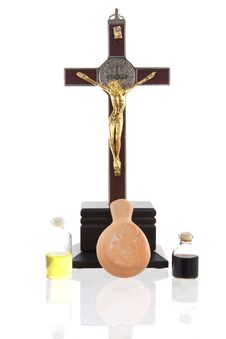 Anointing And The Cross Stock Photo