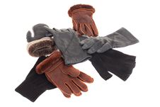 Leather Gloves With A White Background Royalty Free Stock Images Leather Gloves With A White Background Royalty Free Stock Images