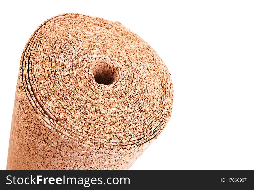 Cork roll, environmentally friendly, isolated on while