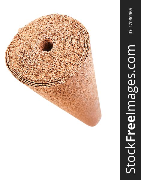 Cork roll, environmentally friendly, isolated on while