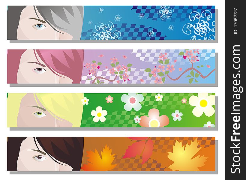 Web banners for four seasons