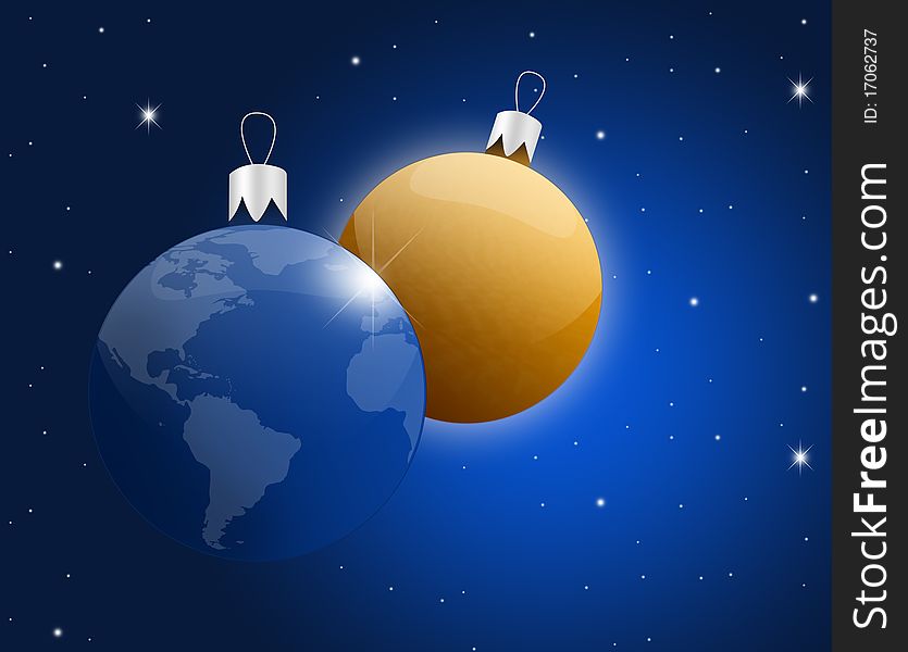 Earth and Sun Christmas decoration. Earth and Sun Christmas decoration