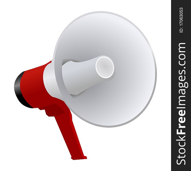 Vector colored illustration of megaphone on white