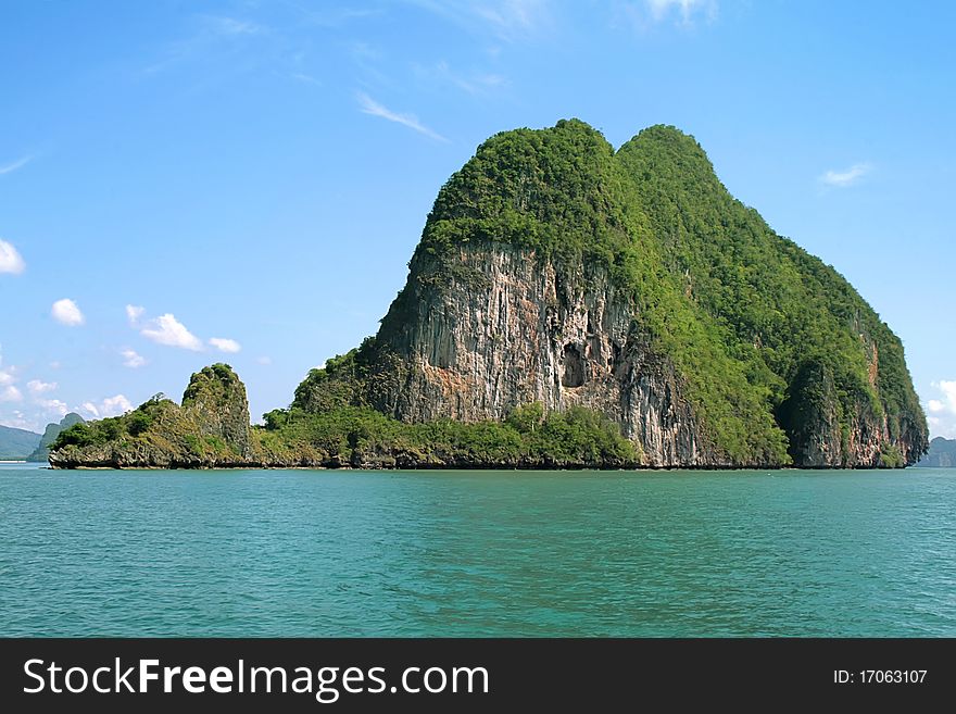 Island in the middle of the sea in Thailand