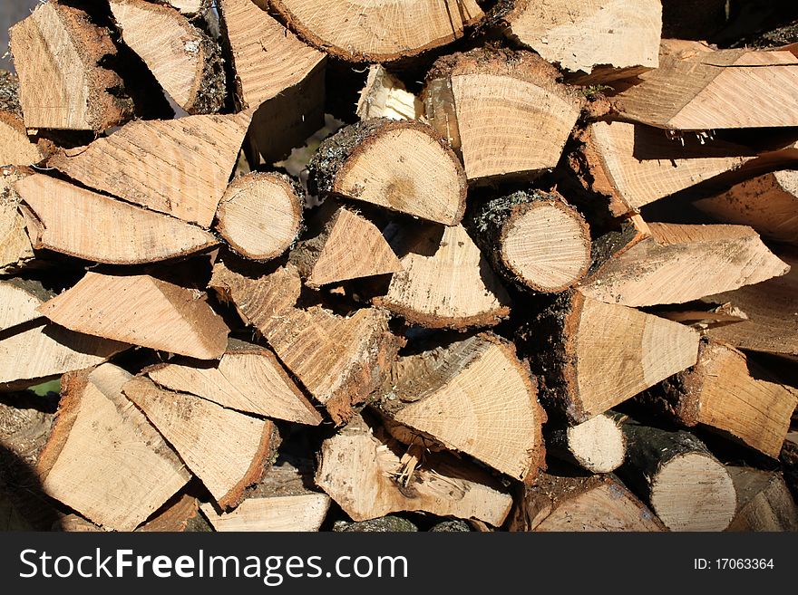 Pile of chopped fire wood. Pile of chopped fire wood