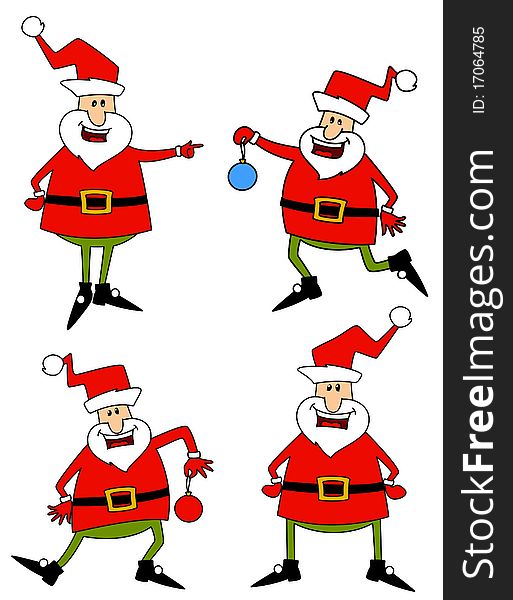 Happy Santa Claus over white.illustration for a design