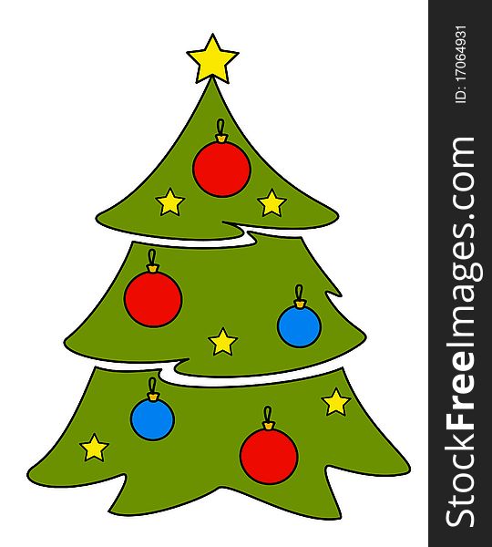 Cartoon funny fir-trees.illustration for a design