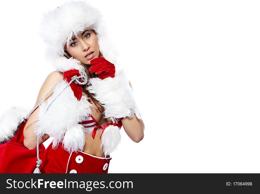Woman Dressed As Santa