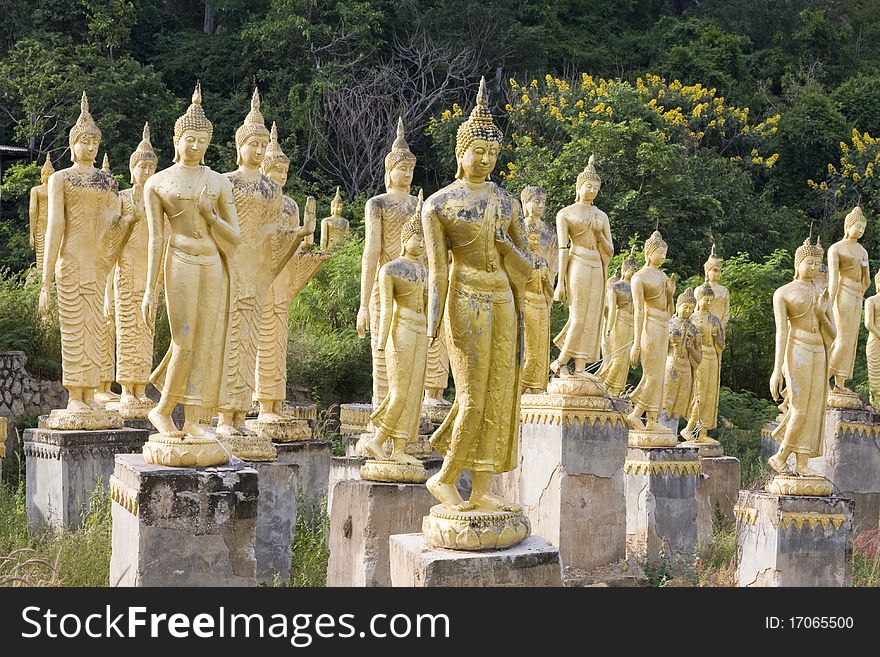 Many statues of Buddha in Hua Hin, Thailand
