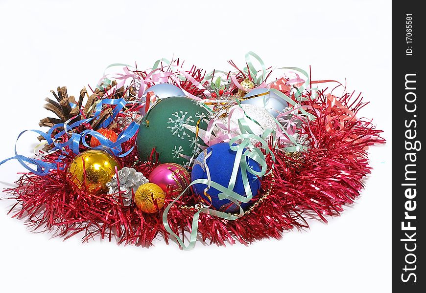 Colorful Christmas balls isolated on a white background. Colorful Christmas balls isolated on a white background.