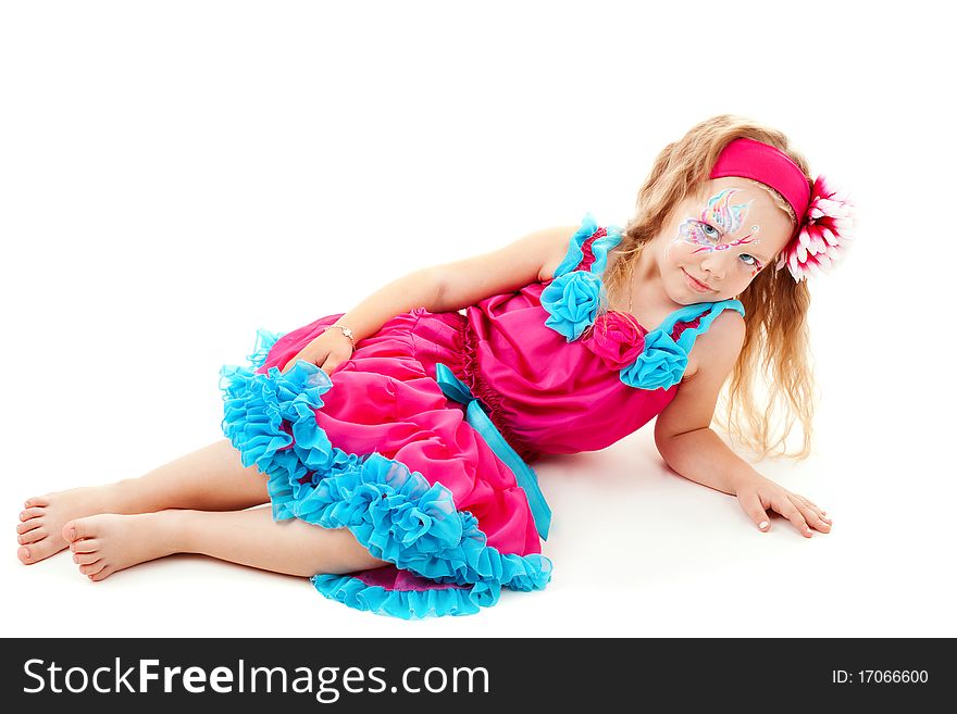 Series.Portrait of the beautiful girl in a red dress