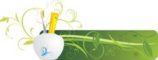 Tooth Brush And Paste. Decorative Banner Royalty Free Stock Photography Tooth Brush And Paste. Decorative Banner Royalty Free Stock Photography