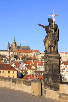 Baroque Statue On Prague Charles Bridge Royalty Free Stock Image Baroque Statue On Prague Charles Bridge Royalty Free Stock Image
