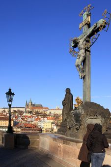 Prague Gothic Castle With The Charles Bridge Royalty Free Stock Photography Prague Gothic Castle With The Charles Bridge Royalty Free Stock Photography