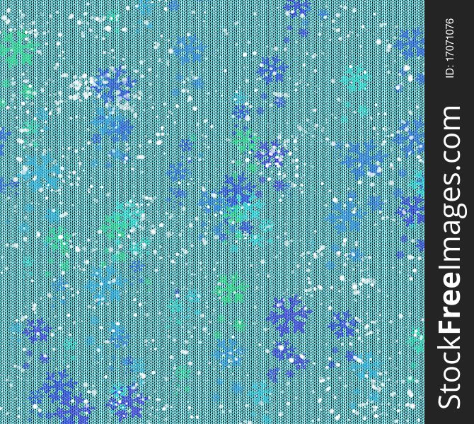 Blue winter Christmas background with snowflakes