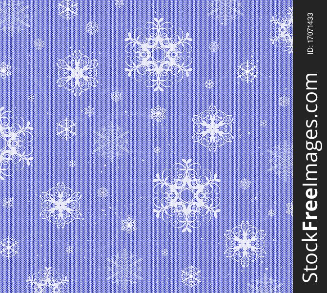 Blue winter Christmas background with snowflakes