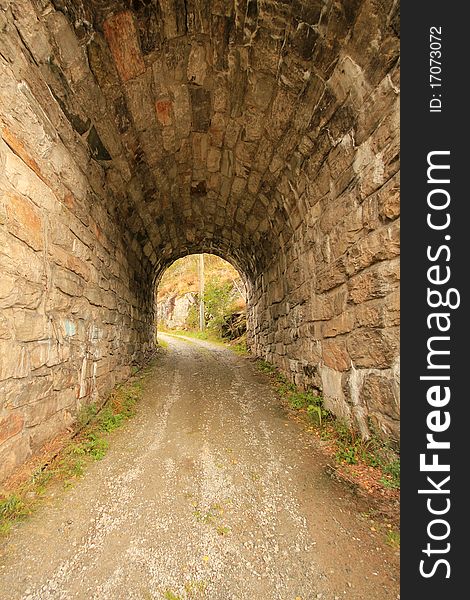 Old stone tunnel big stones.