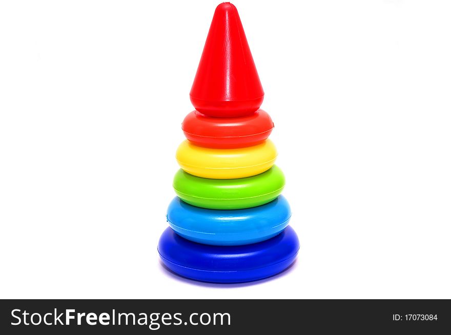 Photo of the Toy pyramid on white background