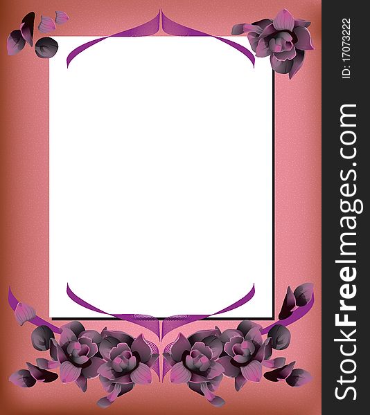 Vector background with buds of roses in purple shades.
