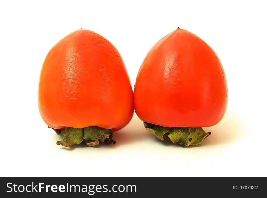Photo of the persimmons on white background