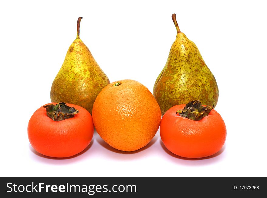 Photo of the fruits on white background