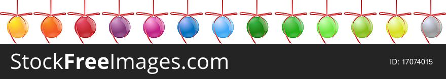 Gradient color of  christmas ball with ribbon. Gradient color of  christmas ball with ribbon