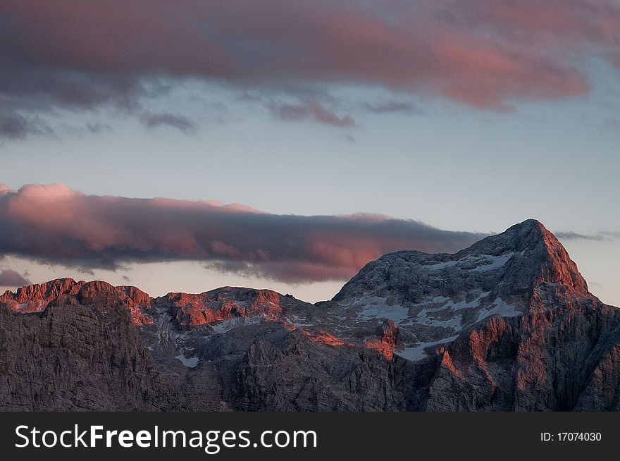 Sunset In Alps