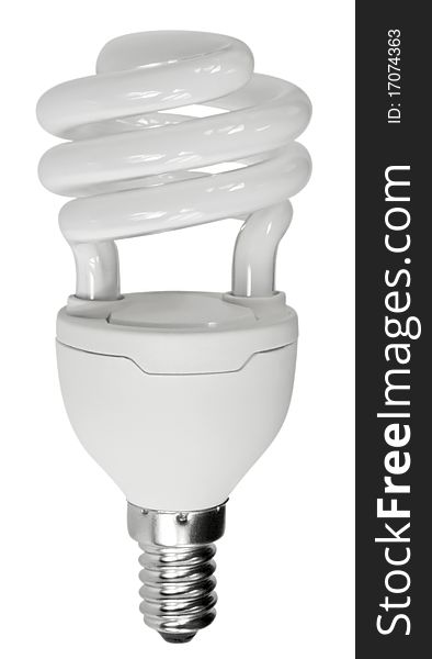 Energy saving fluorescent light bulb (CFL) isolated on a white background. Clipping path. Energy saving fluorescent light bulb (CFL) isolated on a white background. Clipping path.