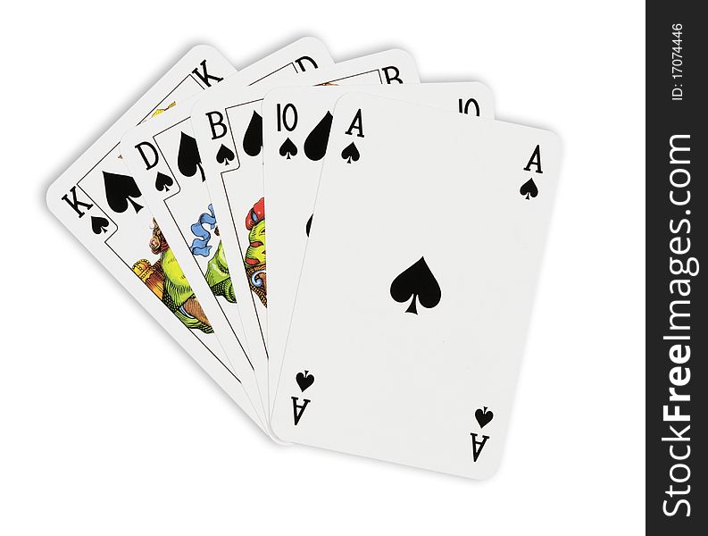 Playing cards,isolated on white with clipping path