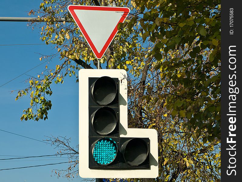 Trafficlight In A City