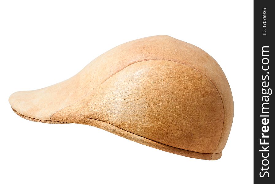 Brown cap on white background