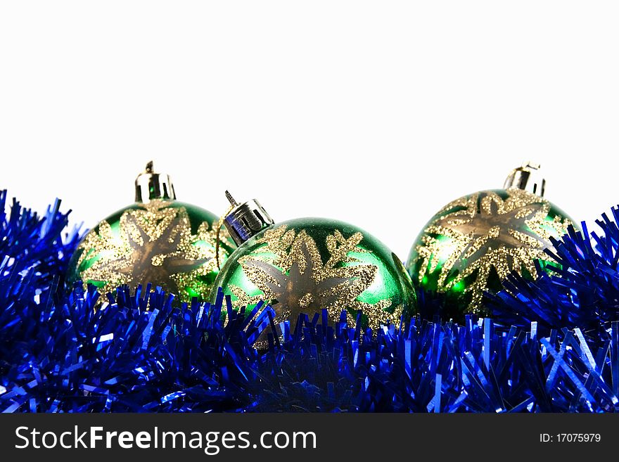 Green and blue christmas ornament. Green and blue christmas ornament
