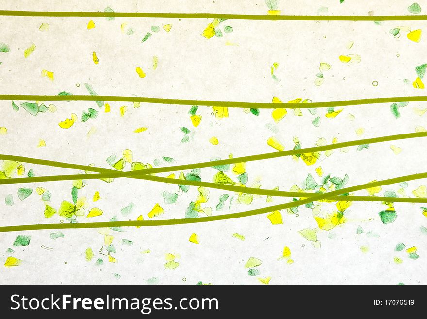 Stained glass yellow green confetti fused