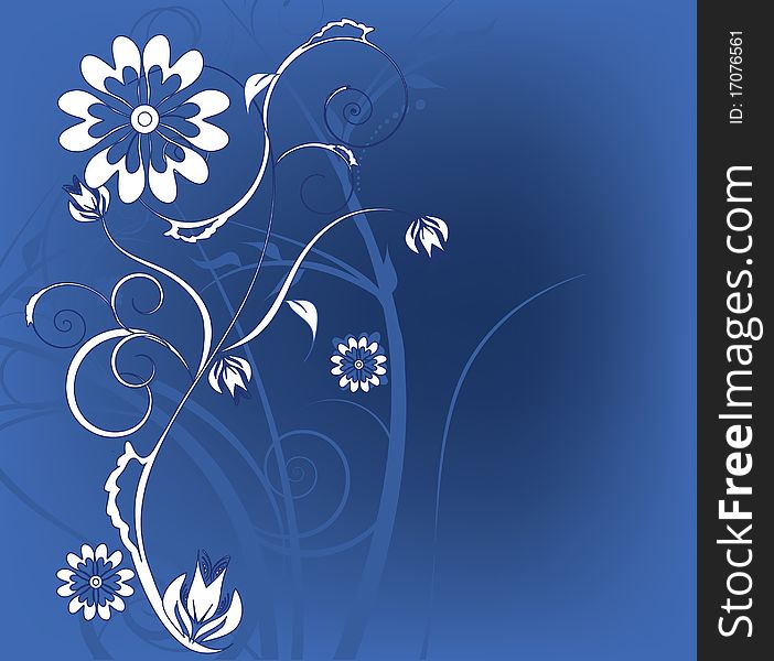 Flowers decoration on blue background