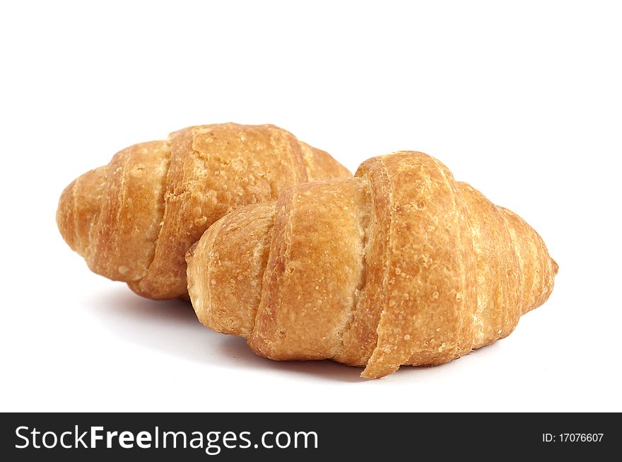 Croissants on a white background